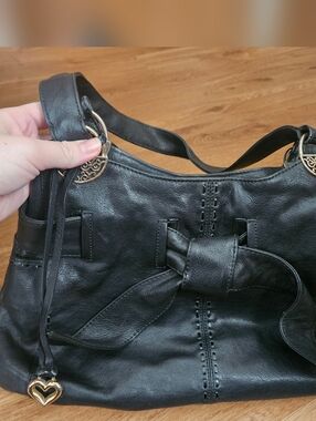 Brighton Black Bow Accent Shoulder Bag